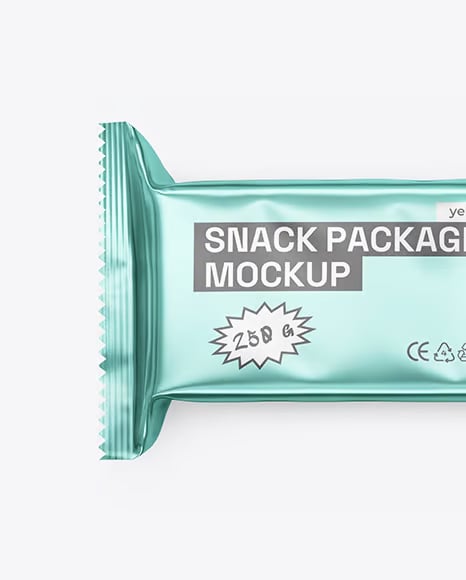 Matte Metallic Snack Package Mockup