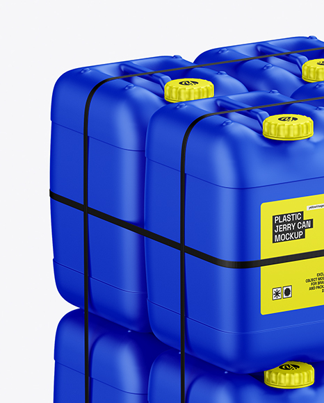 Wooden Pallet With Plastic Jerry Cans Mockup