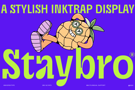 UT Staybro - A Stylish Inktrap Font