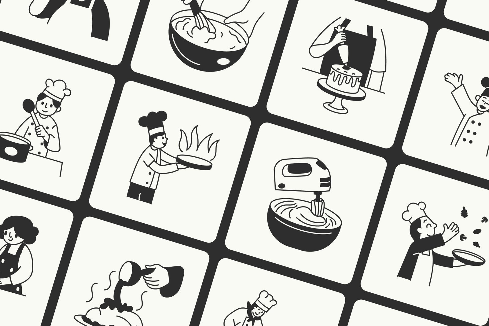 Cooking and Baking Doodle Icons