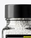 Square Glass Jar with Coarse Sea Salt Mockup