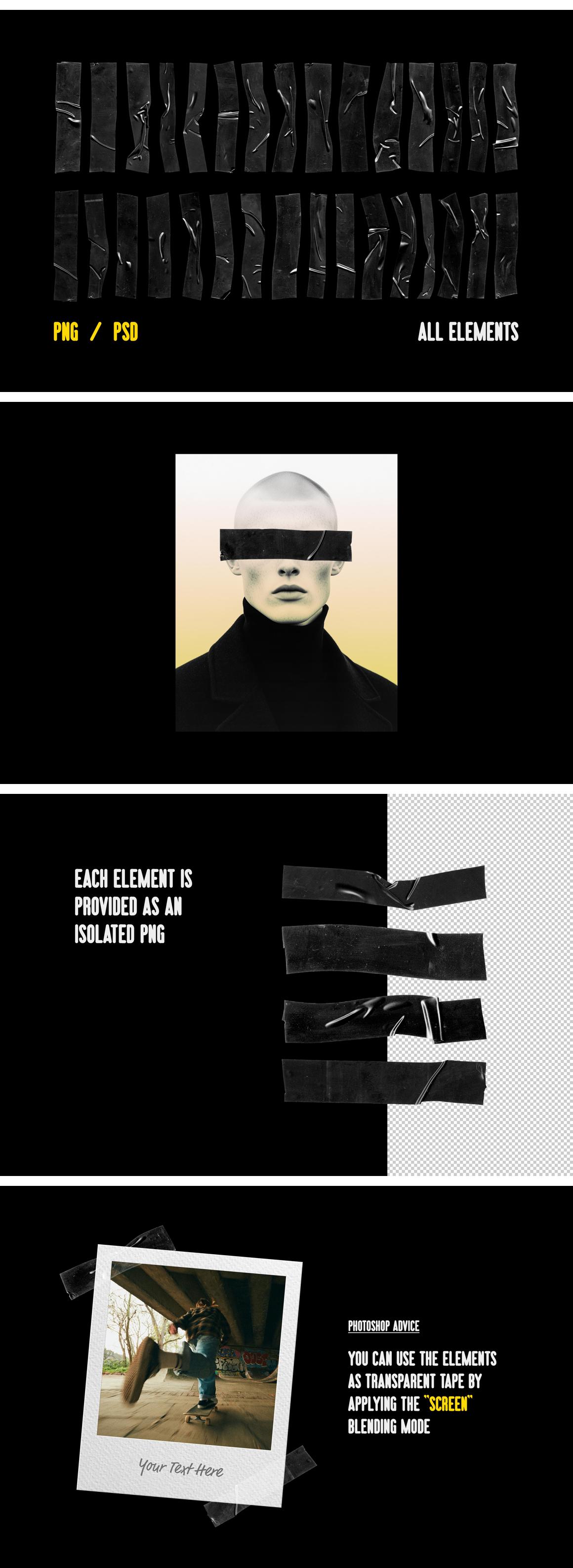 Black Tape: PNG Elements
