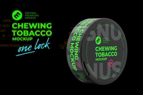 Snus Chewing Tobacco Can Mockup. With One Lock - Packaging Mockups