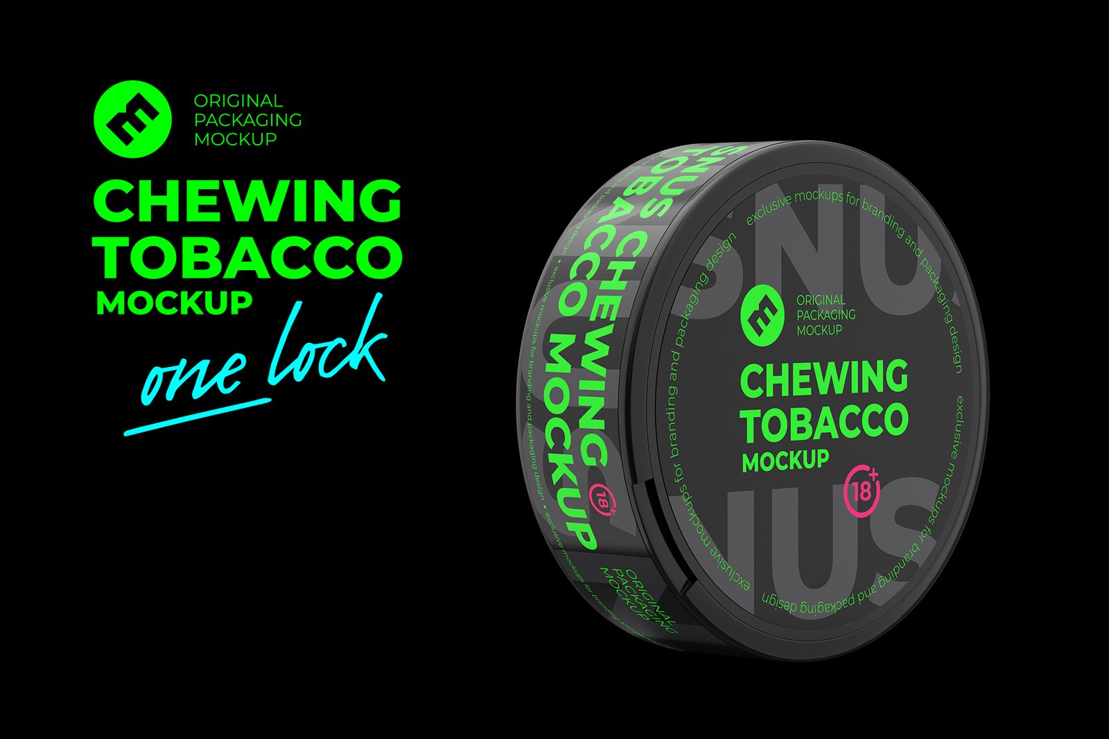 Snus Chewing Tobacco Can Mockup. With One Lock