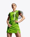 Woman Wearing Badminton Uniform Mockup