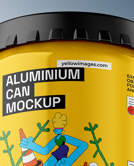 Aluminium Can With Glossy Finish Mockup