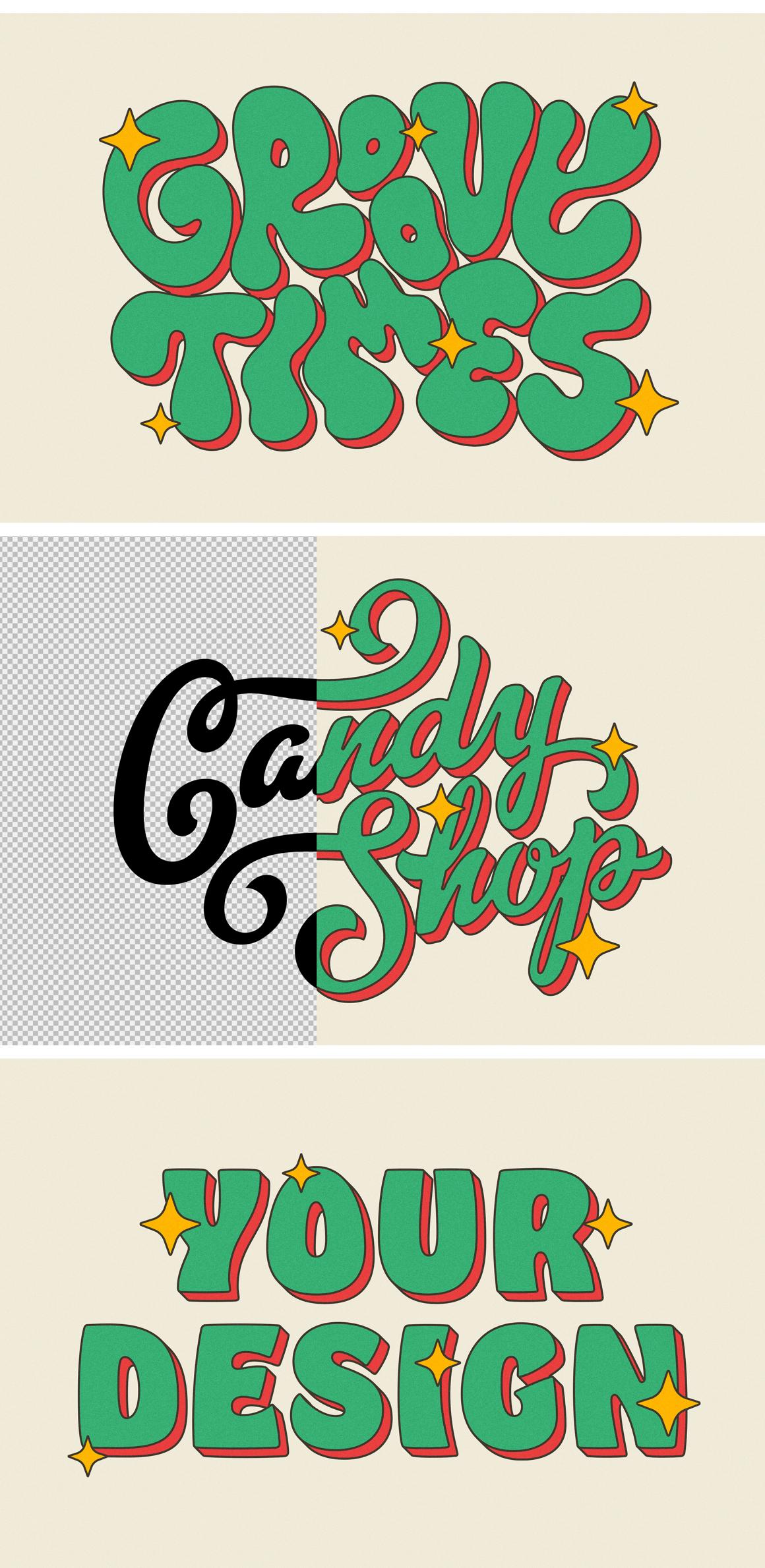 Retro 3D Volume Text &amp; Logo Effect