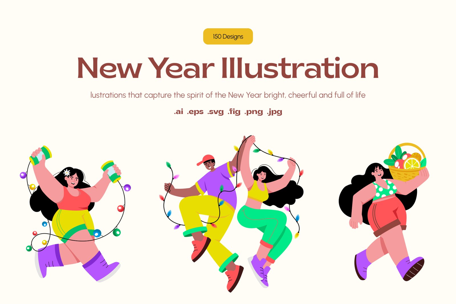 New Year Illustrations Bundle
