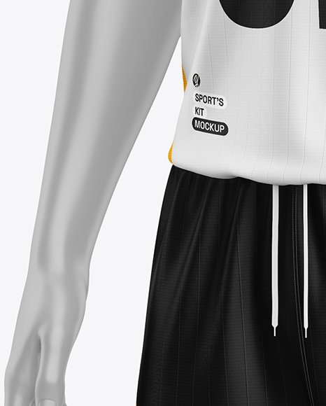 Full Soccer Kit w/ Mannequin Mockup - Half Side View