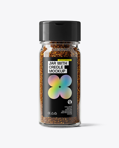 Glass Jar with Creole Seasoning Mockup