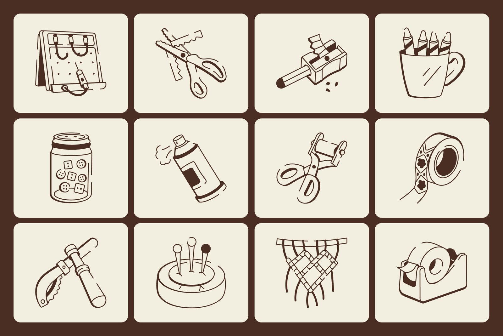 Crafting and DIY Doodle Icon set