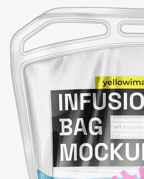 Clear Plastic Infusion Bag Mockup