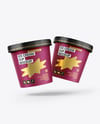 Two Kraft Paper Ice Cream Cups Mockup