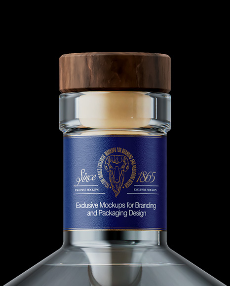 Dry Gin Bottle on Black Background Mockup