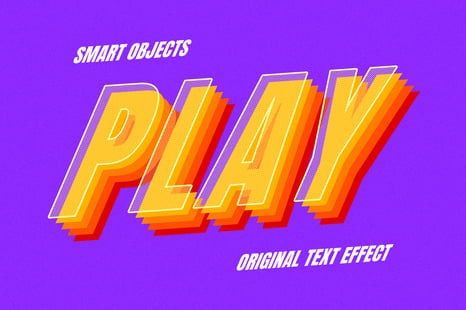 Playful 3D Text Effect - Text effect photoshop