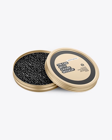 Tin Can with Black Caviar Mockup - Black sweater mockup