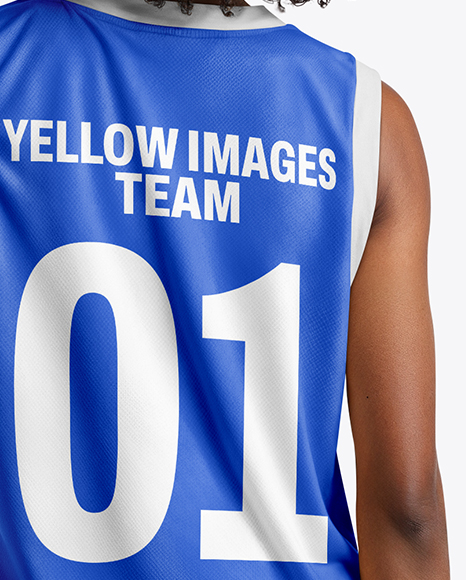 Afro-American Female Basketball Player Wearing Full Basketball Uniform Mockup