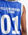 Afro-American Female Basketball Player Wearing Full Basketball Uniform Mockup