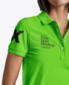 Young Woman Wearing Polo Shirt and Jeans Mockup