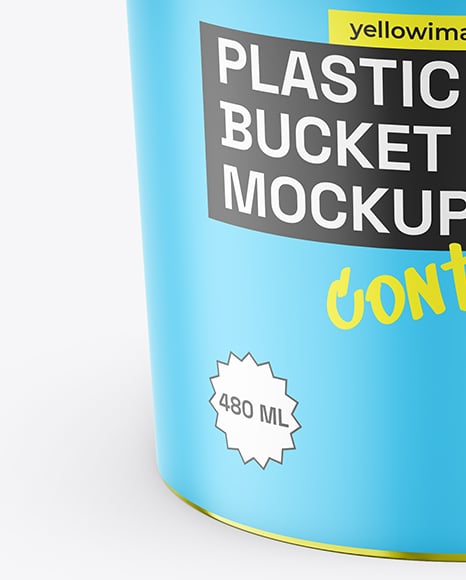 Metallized Plastic Bucket Mockup