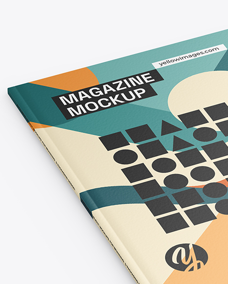 Magazine Mockup - Half Side View