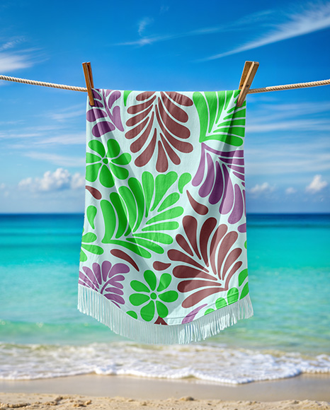 Hanging Fringe Towel Mockup