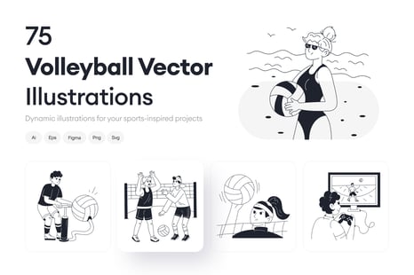 Volleyball Vector Illustration - Graphics
