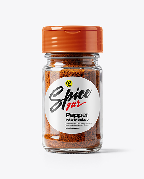 Glass Jar with Chili Powder Mockup - Mockups
