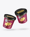 Two Kraft Paper Ice Cream Cups Mockup