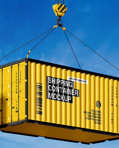 Shipping Container with Slings Mockup