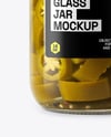 Glass Jar with Pickled Jalapenos Mockup