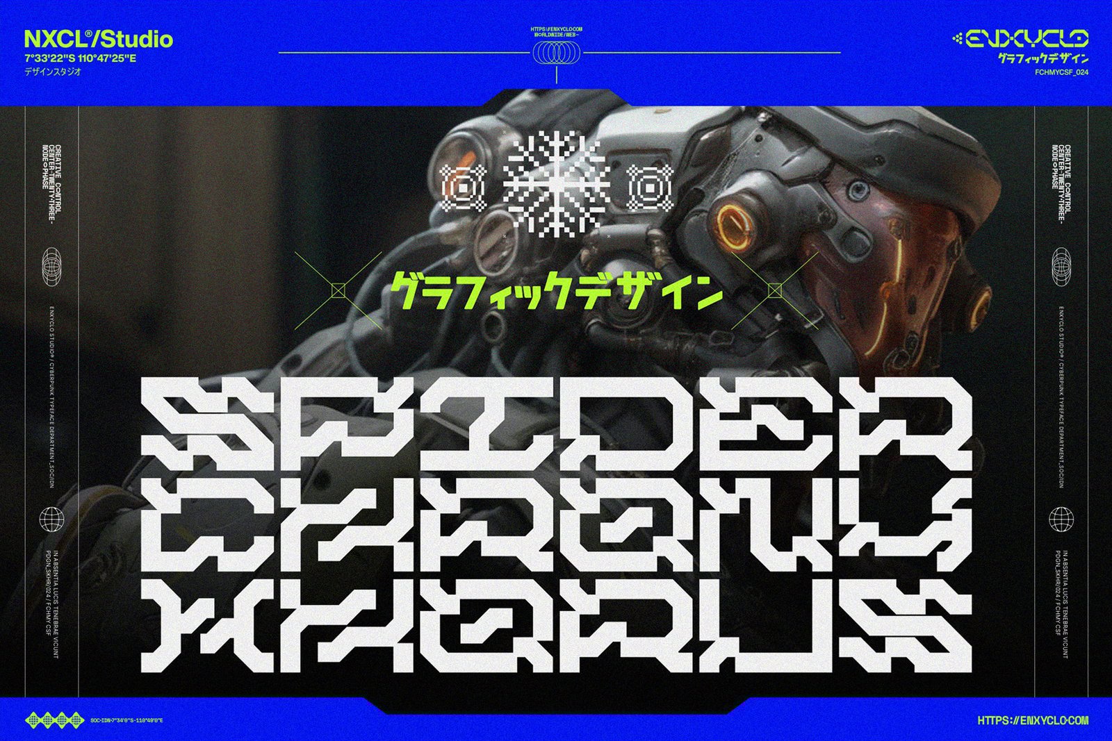 NCL GRAXEBEOSA FONT FAMILY - CYBERPUNK FUTURISTIC MECHA FONT