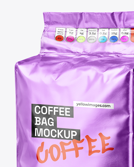 Metallic Coffee Bag Mockup