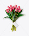Tulip Bouquet With Hang Tag Mockup