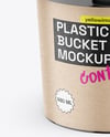 Glossy Plastic Bucket with Handle Mockup