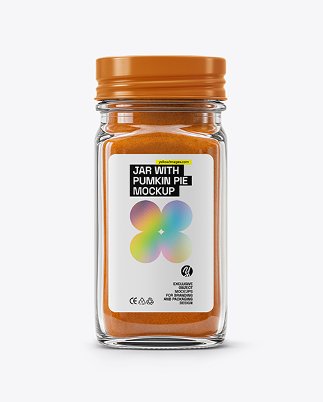 Glass Jar with Pumpkin Pie Spice Mockup - Realistic mockups