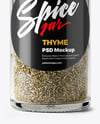 Glass Spice Jar with Dried Thyme Mockup