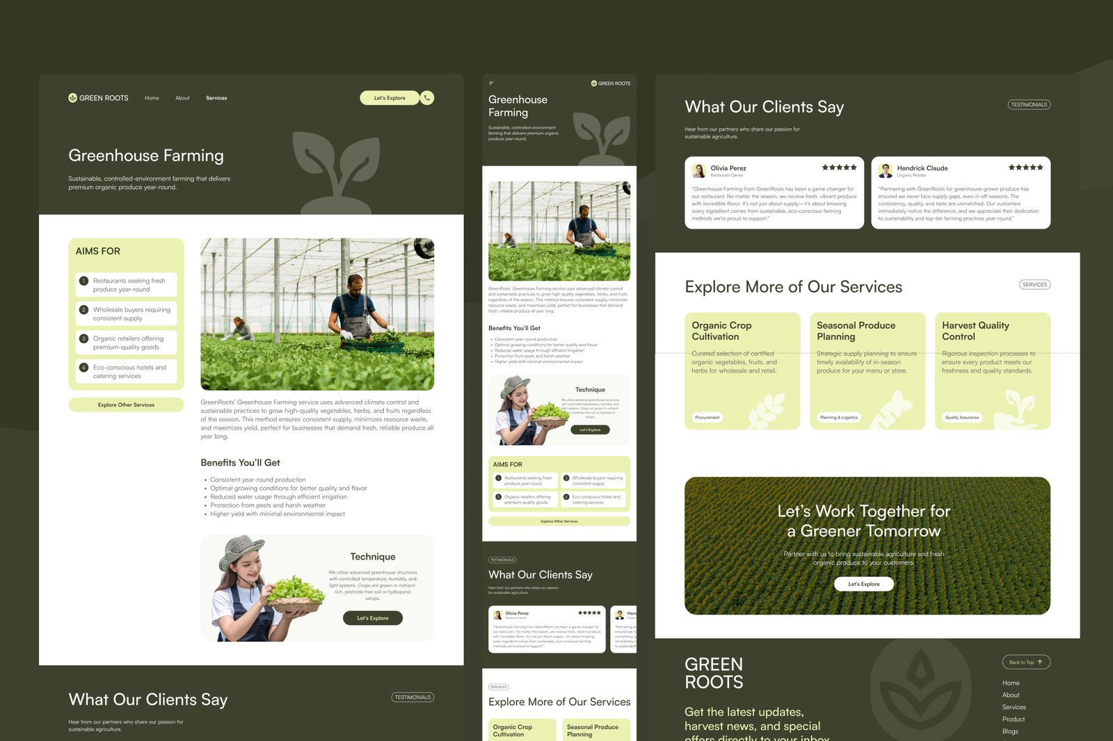 GreenRoots – Agriculture Website UI Figma Template