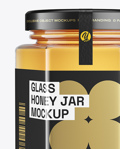 Hexagon Glass Honey Jar Mockup