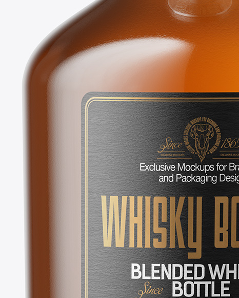 Clear Glass Whisky Bottle Mockup