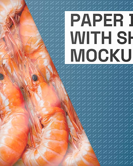 Paper Box with Shrimps Mockup