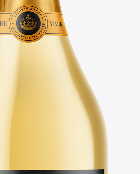 Clear Glass White Champagne Bottle Mockup