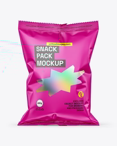 Matte Snack Bag Mockup - Premium PSD Mockups