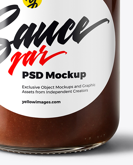 Jar with Chocolate Fudge Sauce Mockup