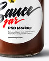 Jar with Chocolate Fudge Sauce Mockup