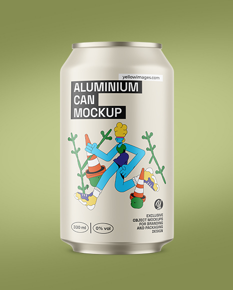 330ml Matte Aluminium Drink Can Mockup