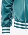 Satin Varsity Zip-Up Jacket Mockup