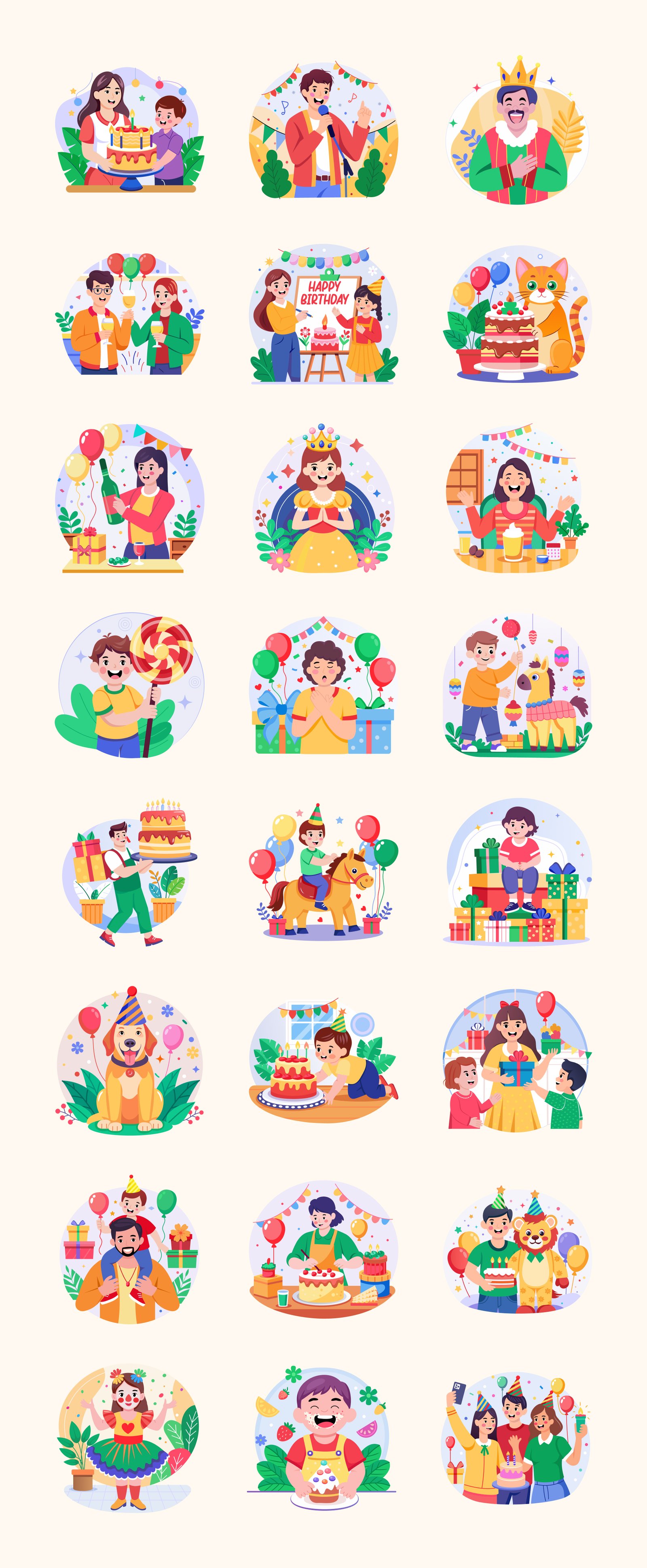 Birthday Illustration Art Set