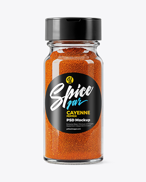 Clear Glass Jar with Cayenne Pepper Mockup - Realistic mockups