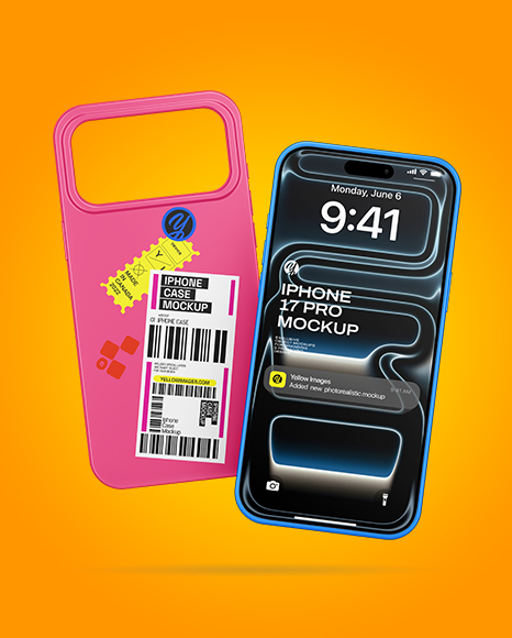 iPhone 17 Pro with Phone Case Mockup